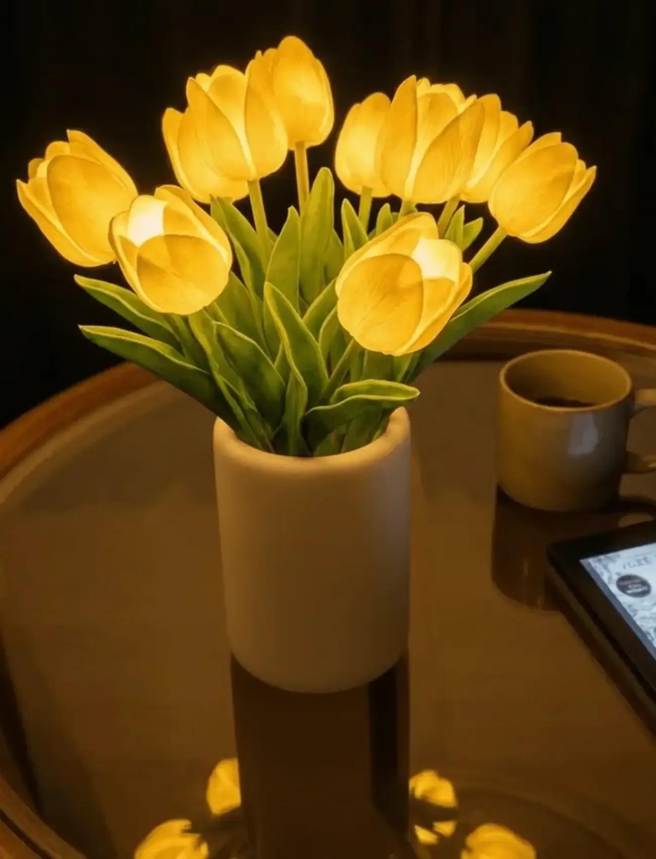 🌷 Glowing Tulip LED Flower Bouquet, Artificial Tulip Table Lamp for Home Decor✨