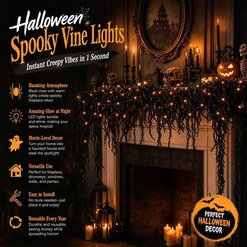 🏆2026 HOT SALE💥🎃 Halloween Fireplace Decor Set 👻