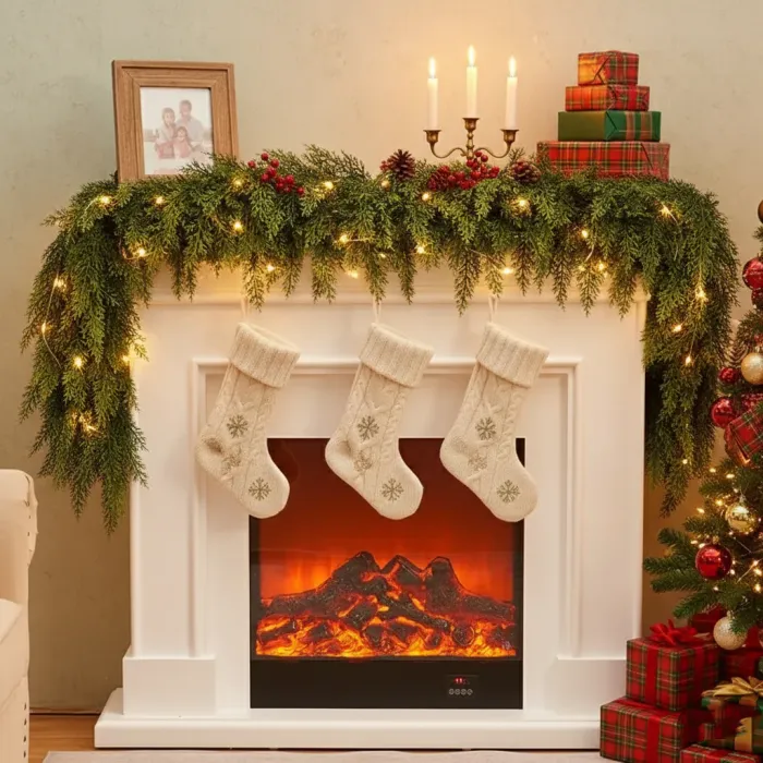 🔥61% OFF😍2026 Christmas Must Haves are back! 🎄💥 Pre-lit Christmas Cedar Garland