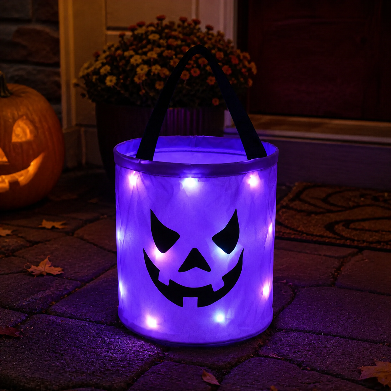 🔥 Halloween Early Sales🎃4 Pcs Halloween Candy Bucket with LED Lights