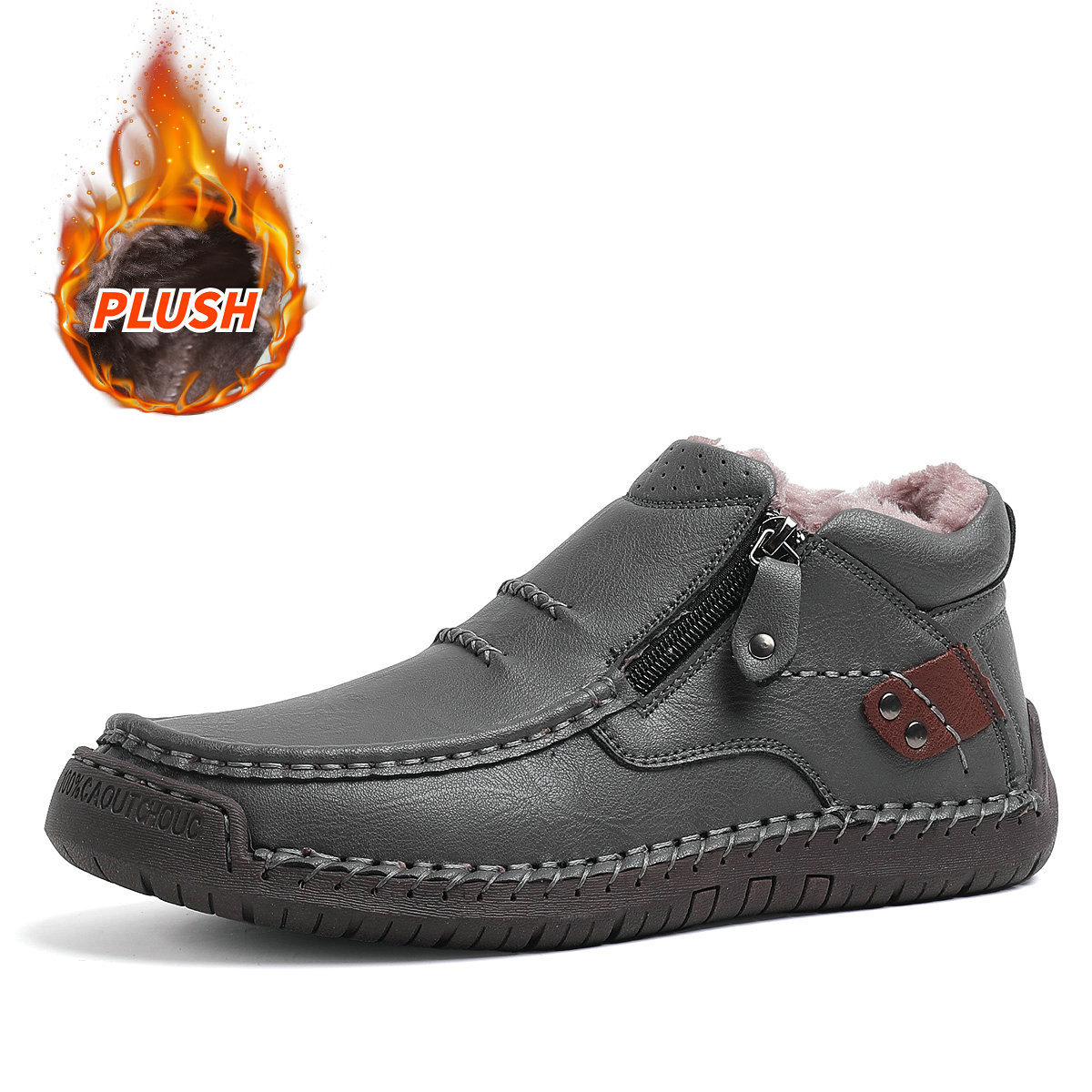 🔥Letzter Tag! 50 % Rabatt 🔥Herren-Lederstiefel mit Fußgewölbeunterstützung und breiter Zehenbox | Praktischer Reißverschluss