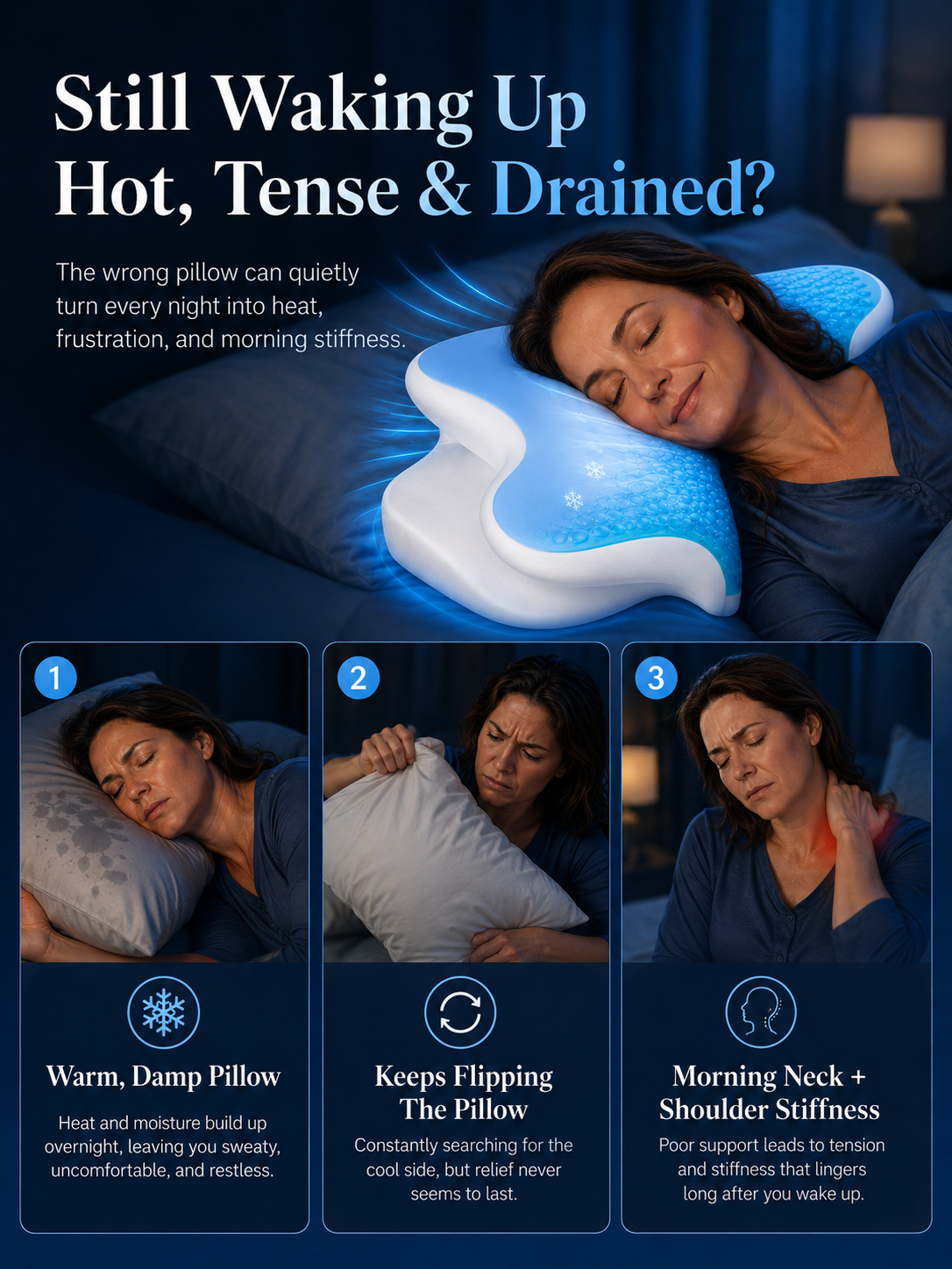 2026 PolarCool™ Gel Cooling Cervical Pillow