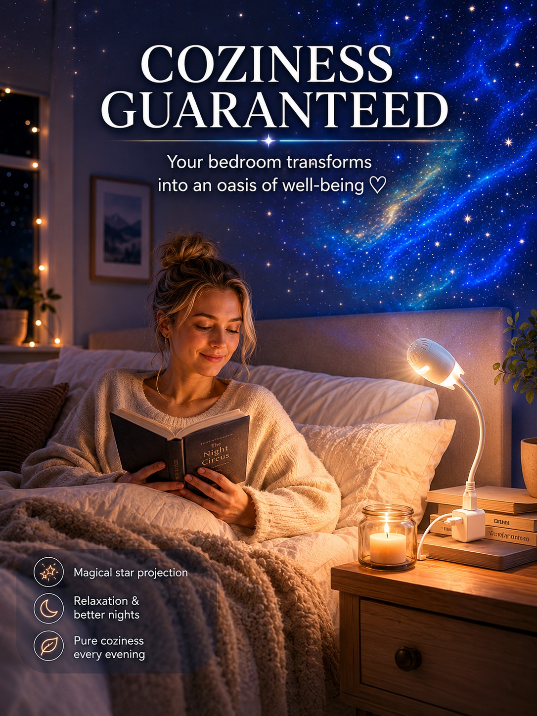 Creative Galaxy Projector⭐In just one second, you can transform your bedroom or car into a 360° dreamlike  Galaxy world🪐