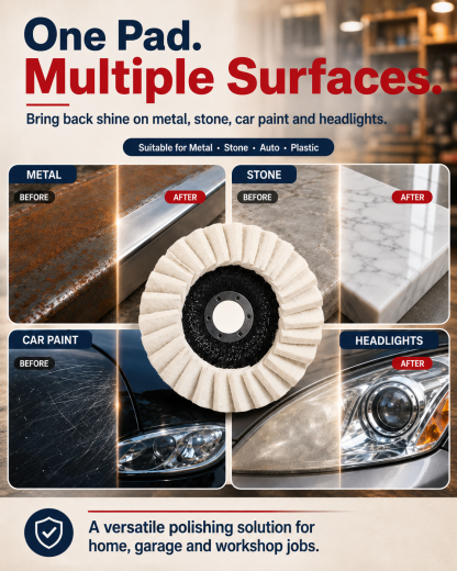 Buy 1 Get 1 Free⚙️ High-Efficiency Polishing Pad – 100% Pure Wool 🐑 Rapid Scratch Repair
