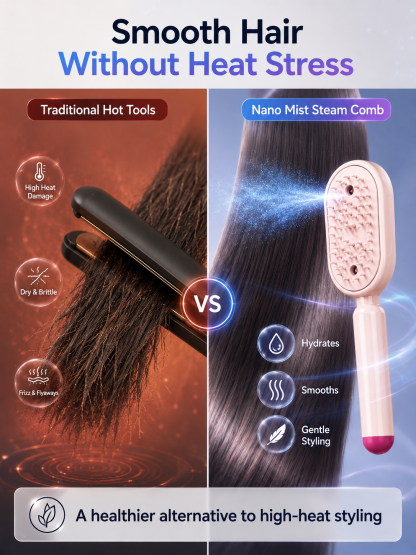 Multifunctional Steam Comb✨ Easily comb your hair while nourishing each strand, helping you look your best!