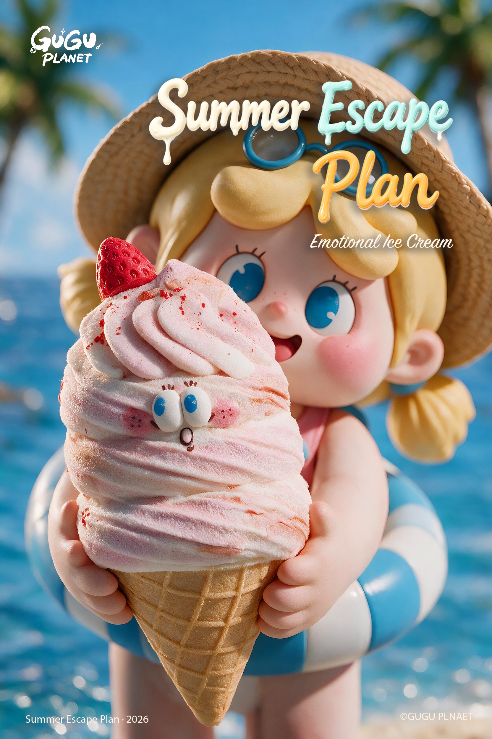 CRAZY GUGU 夏の脱走計画 アイスクリームを握って遊ぶセット