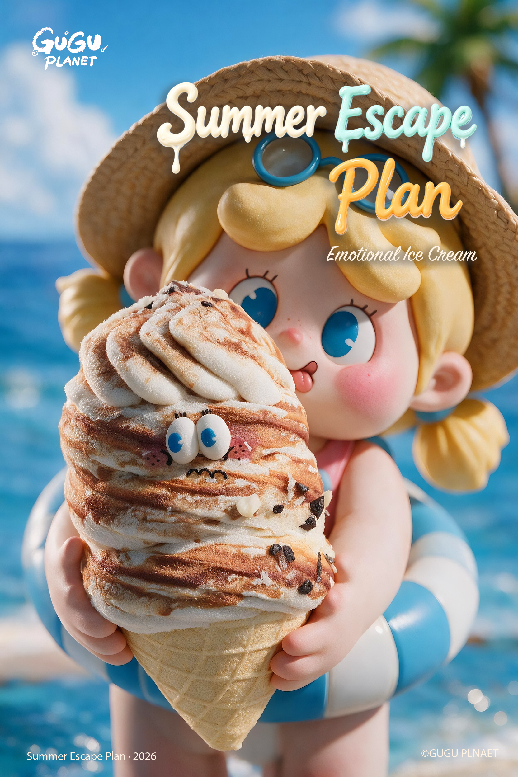 CRAZY GUGU 夏の脱走計画 アイスクリームを握って遊ぶセット
