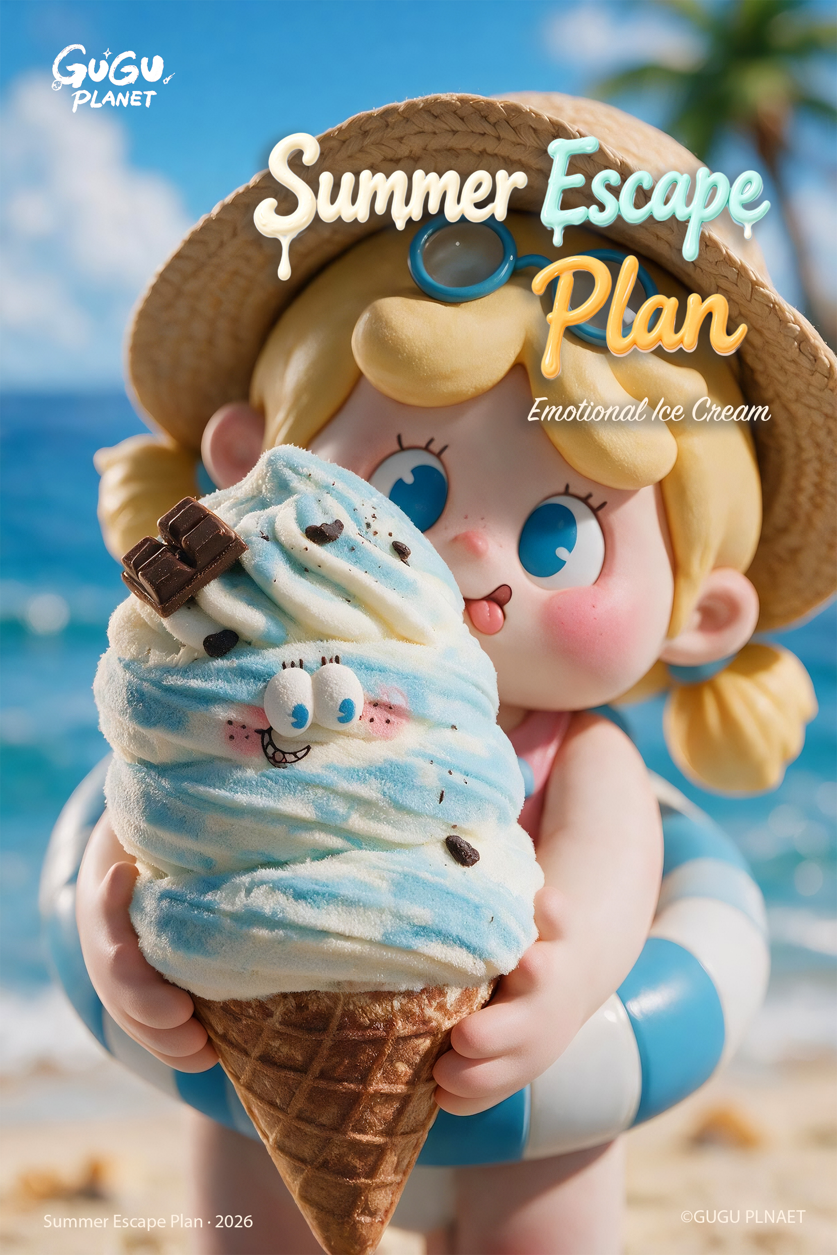 CRAZY GUGU 夏の脱走計画 アイスクリームを握って遊ぶセット