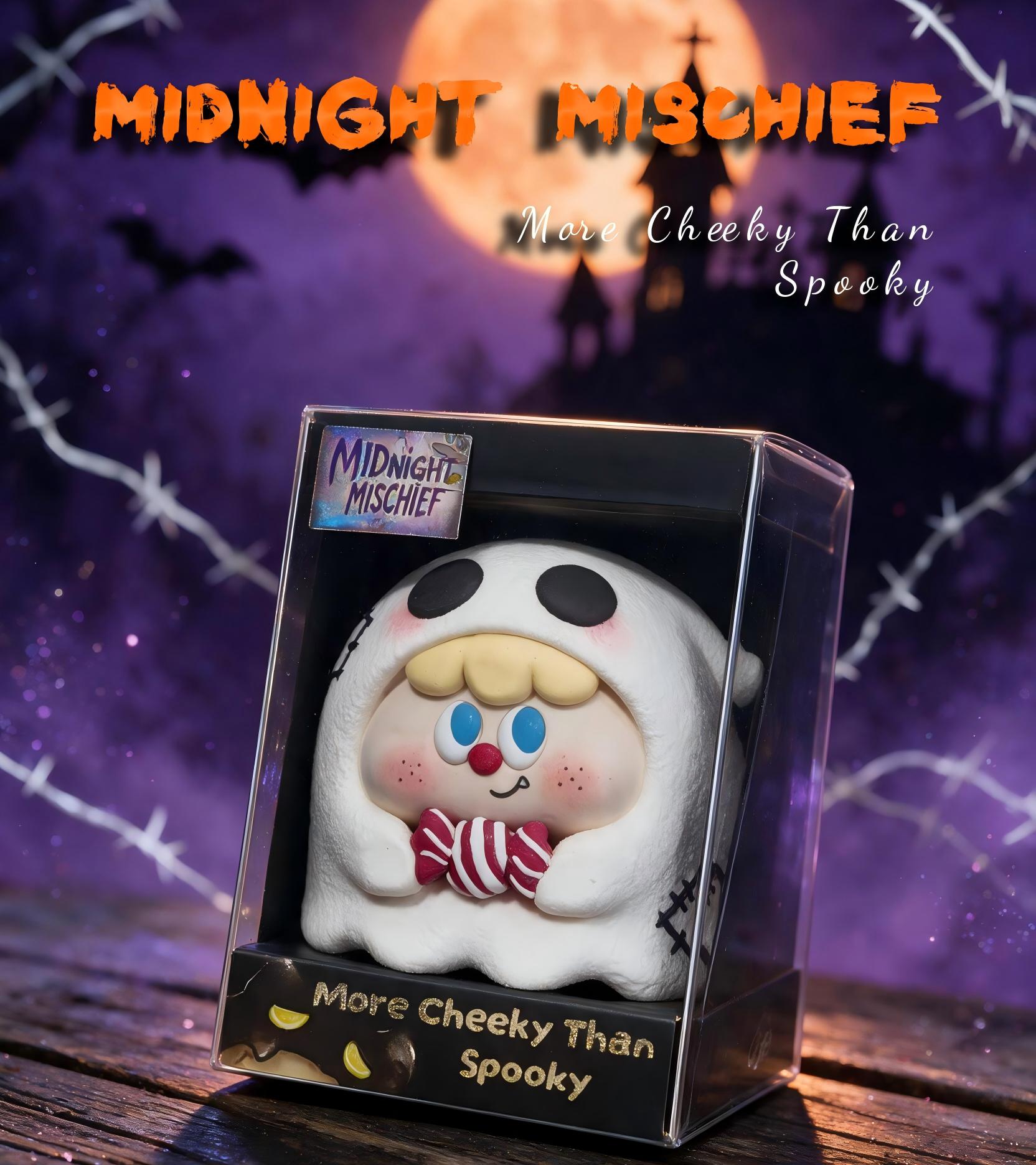 CRAZY GUGU ハロウィンシリーズ「Midnight Mischief 真夜中のいたずら」モノクロおばけ2体セット スクイーズ