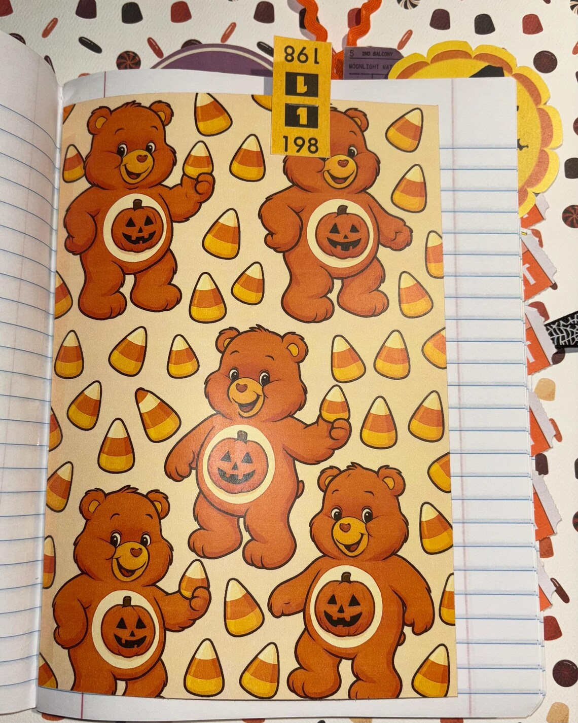 Pumpkin Halloween Bear Junk Journal Composition Notebook