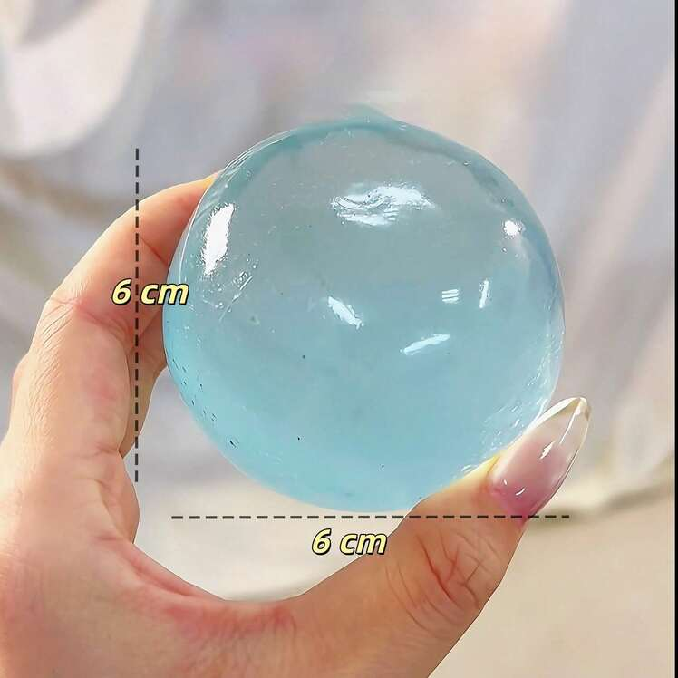 1pc Cute Malleable Slow Rebound Squeeze Ball, Blue Coconut OilStyle, 6cm Round, Malt Texture, Relieve Anxiety, Suitable For