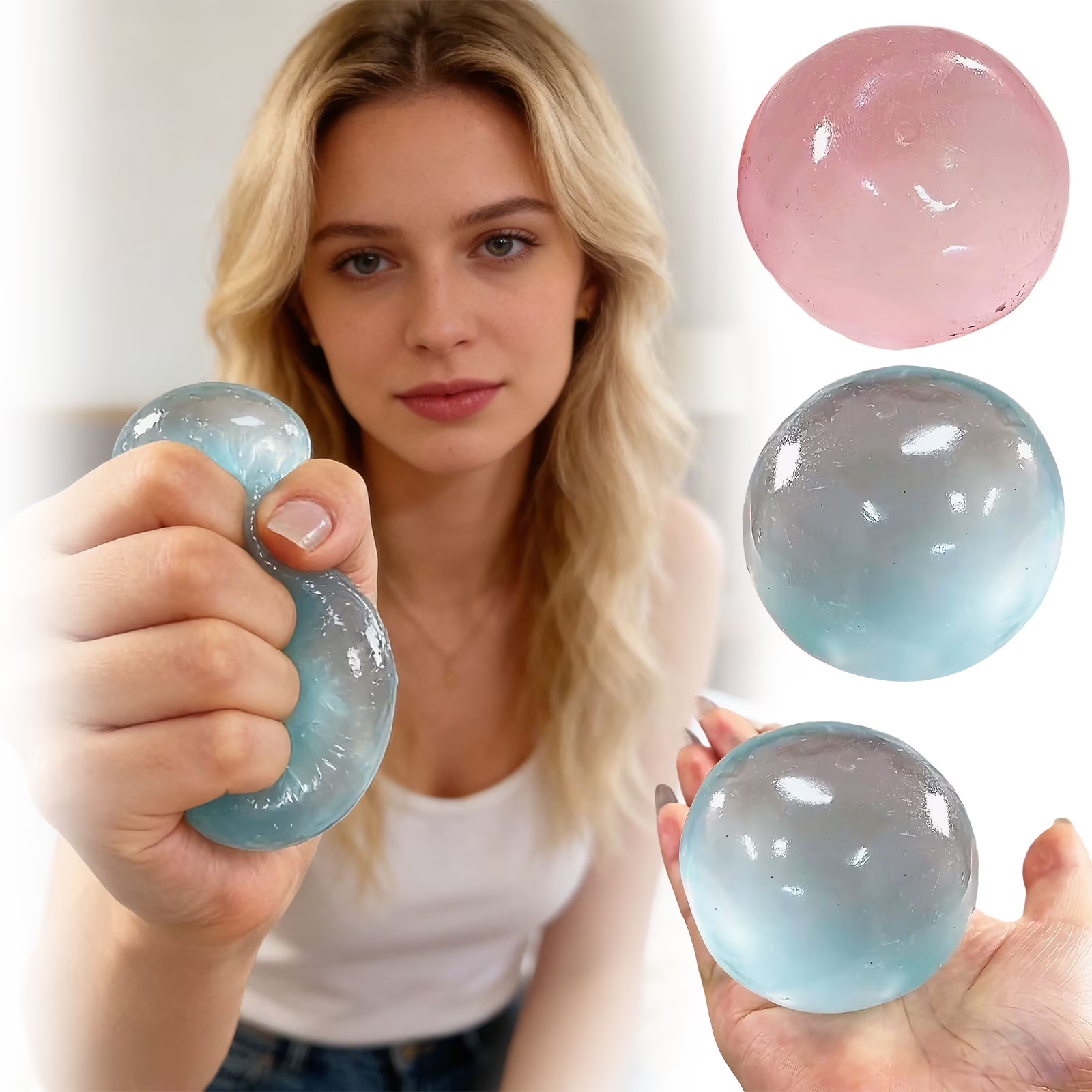 Premium Clear Transparent Slow Rebound Hand Kneading Ball Portable Anxiety Relief Desktop Decor Daily Leisure Ornament