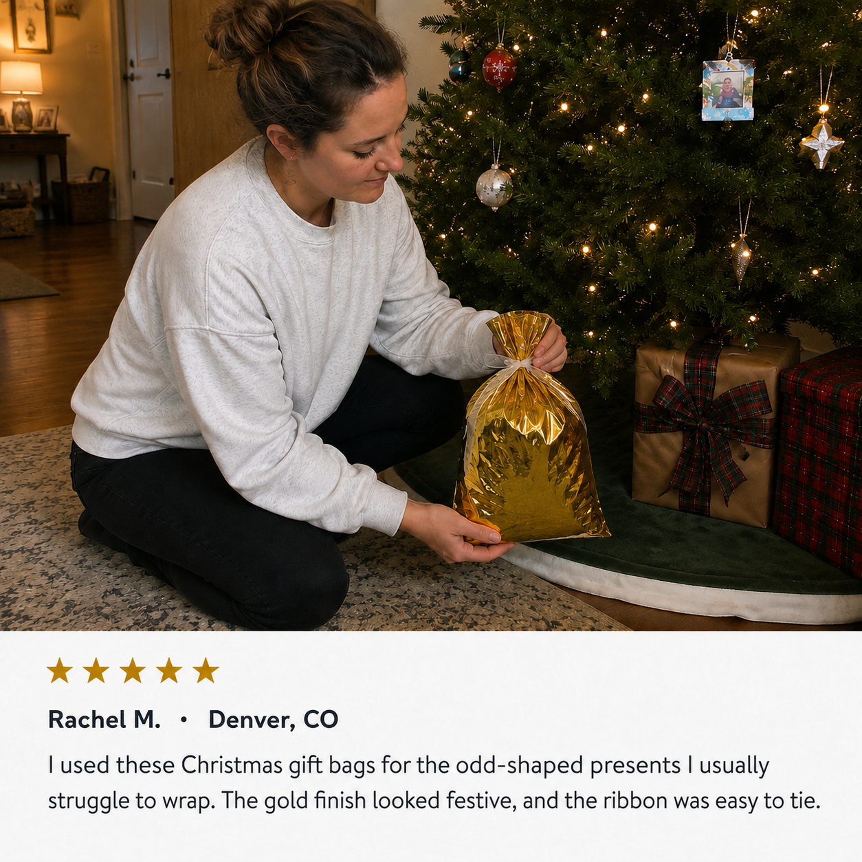 Customer review of Christmas gift bags