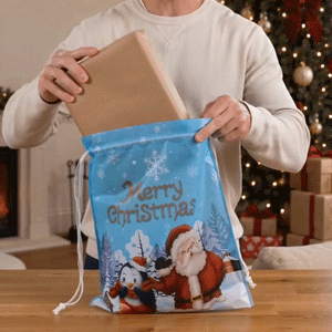 How to use a Christmas drawstring gift bag