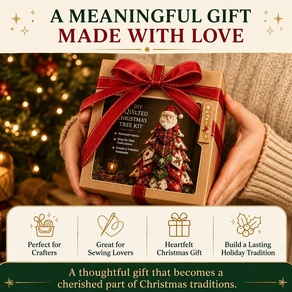 DIY quilted Christmas tree gift idea