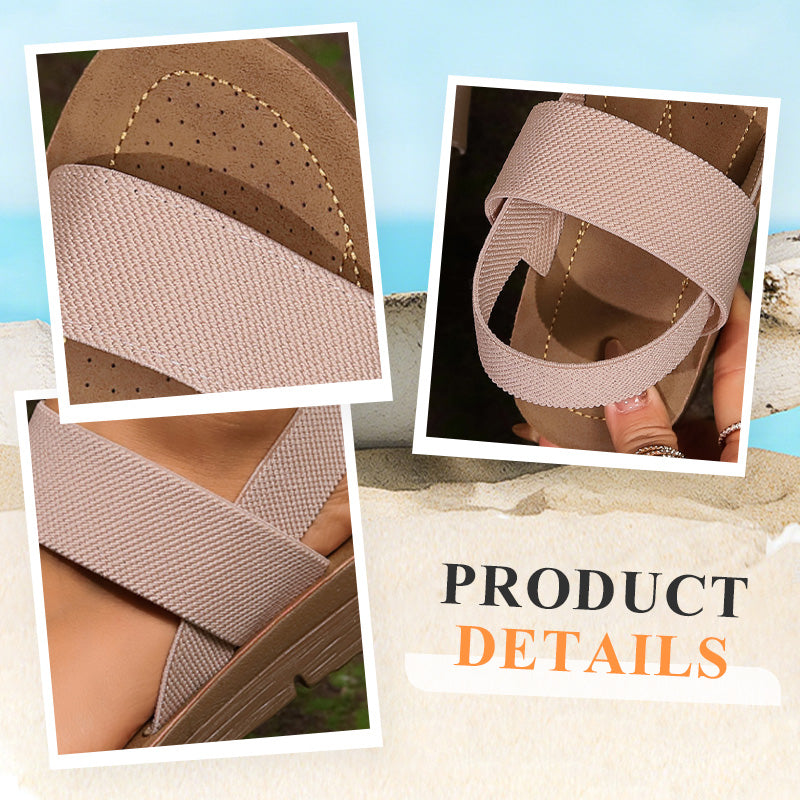 👡 Sandały rekreacyjne damskie antypoślizgowe - szerokie, elastyczne paski, wyściełane, oddychające ☀️✨🏖️