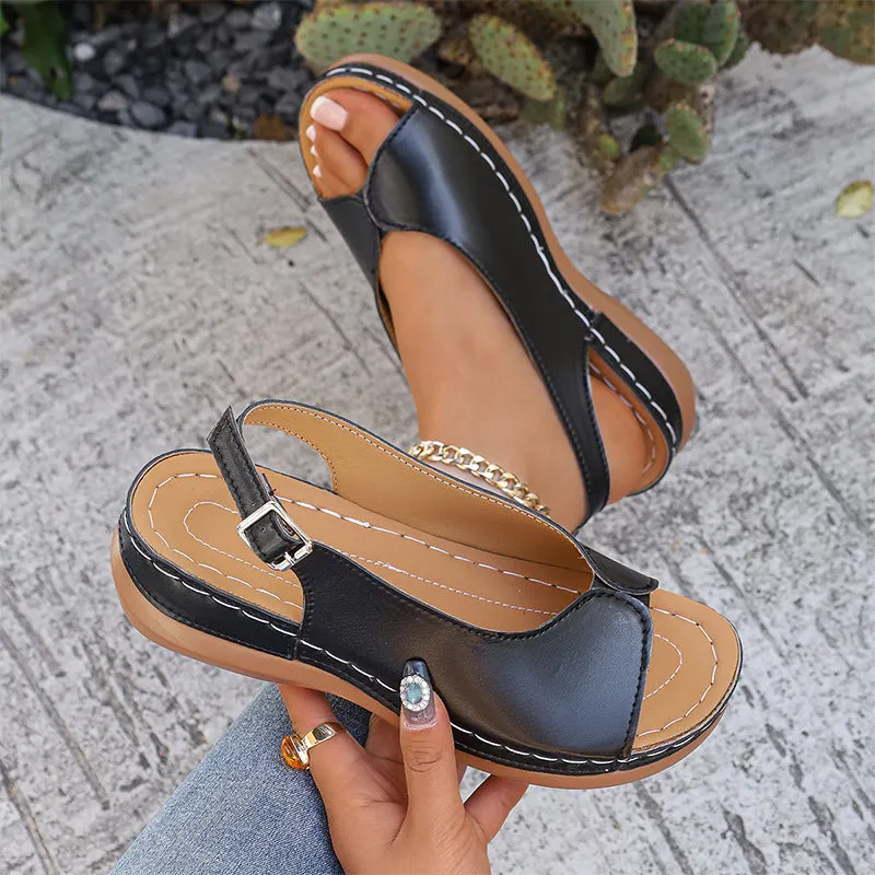 👡 Wygodne sandały damskie vintage z odkrytymi palcami