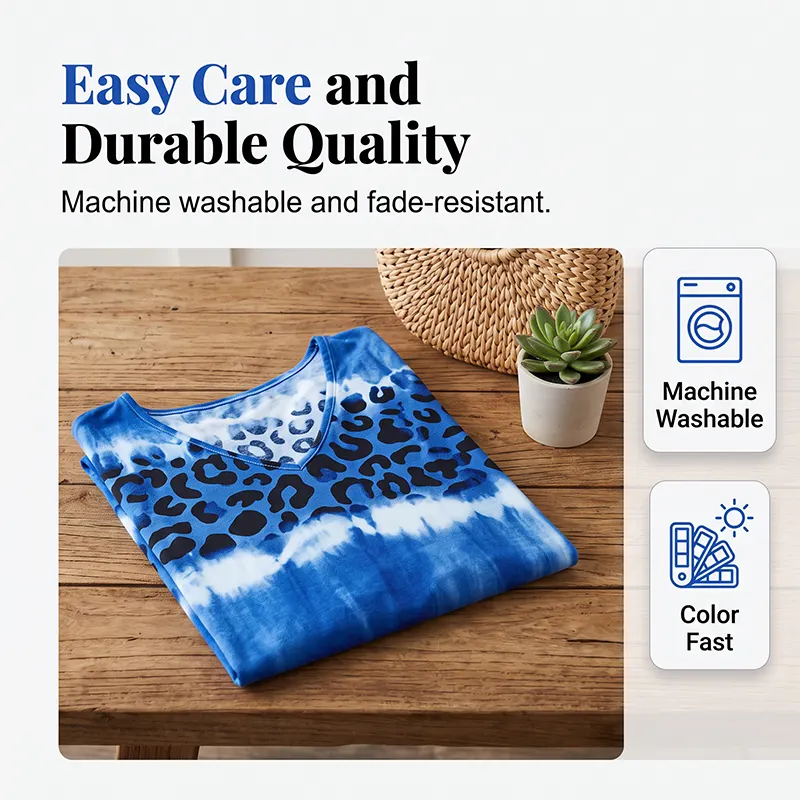 🌴Damska sukienka wakacyjna z modnym nadrukiem tygrysim i efektem tie-dye