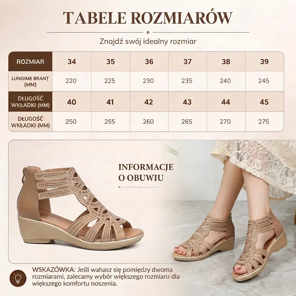 👡【35-43】 Sandały średniej wysokości, oddychające, miękka podeszwa, miękka skóra, modne i elastyczne