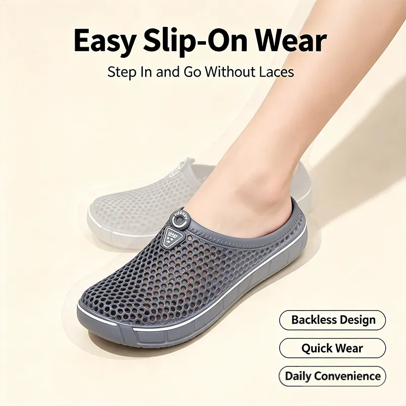 🥿Uniseksowe, szybkoschnące ażurowe klapki typu slip-on – lekkie i antypoślizgowe letnie obuwie z pianki EVA dla kobiet i mężczyzn