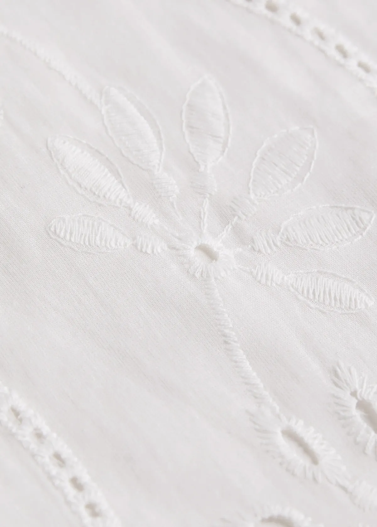 White Split Detail Long Sleeve Blouse
