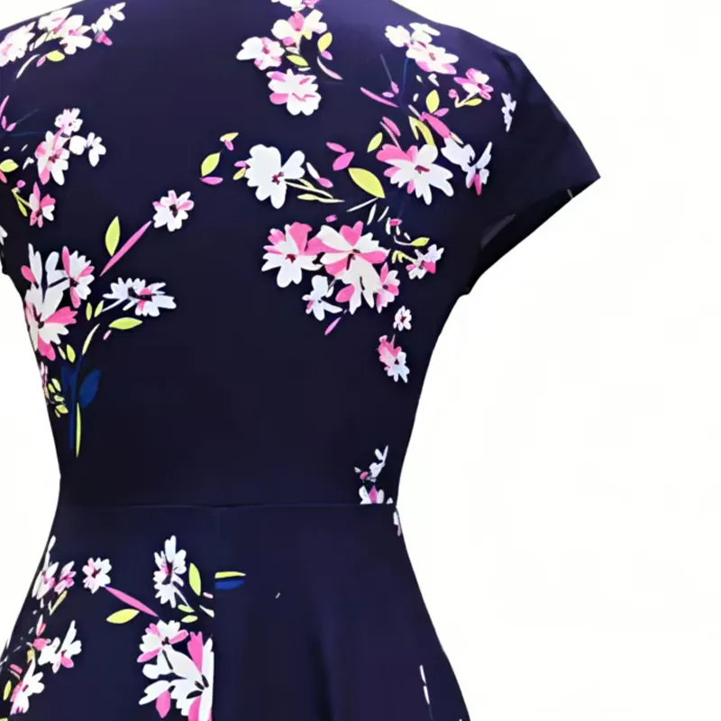 👗Teraz 50% taniej! 🌺Elegancka damska sukienka we wzory z kieszeniami