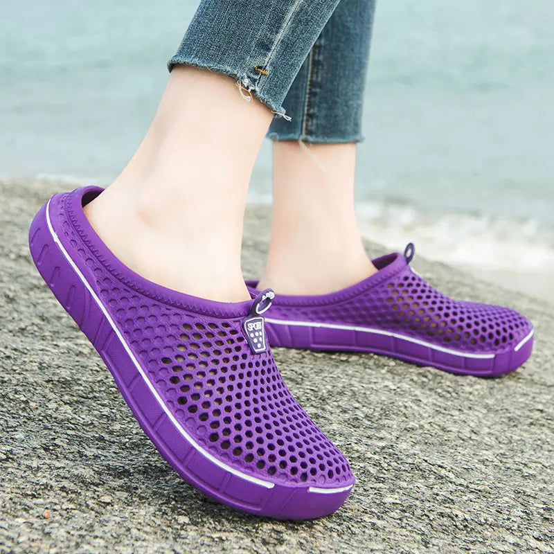 🥿Uniseksowe, szybkoschnące ażurowe klapki typu slip-on – lekkie i antypoślizgowe letnie obuwie z pianki EVA dla kobiet i mężczyzn