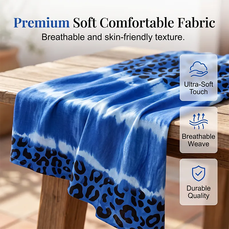 🌴Damska sukienka wakacyjna z modnym nadrukiem tygrysim i efektem tie-dye
