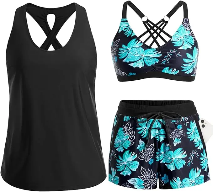 3-częściowy tankini z szortami 🔥