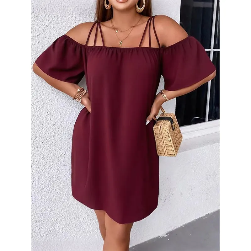 ⏰🏆Bestsellerowa sukienka na ramiączkach typu spaghetti, plus rozmiary XL-5XL, ukrywa niedoskonałości sylwetki na miejskie wyjścia
