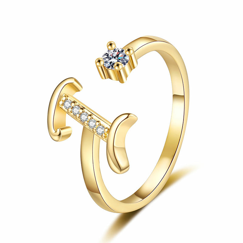 ⏳Časovo obmedzená zľava 50 %⏰Nastaviteľný trblietavý prsteň s iniciálami pre ženy💍