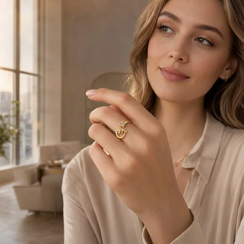 ⏳Časovo obmedzená zľava 50 %⏰Nastaviteľný trblietavý prsteň s iniciálami pre ženy💍