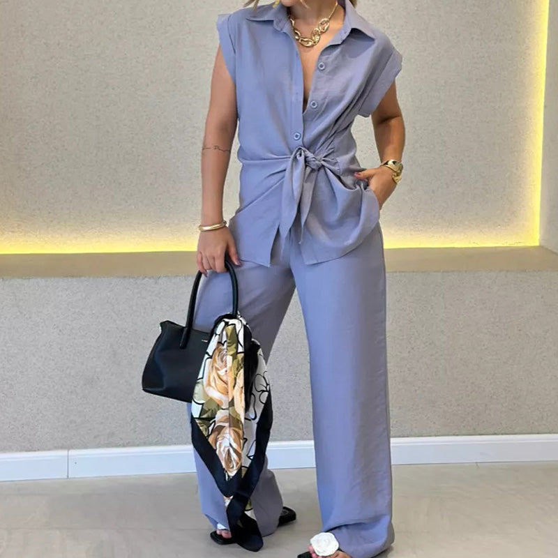 🌈Nowość na lato 2025-❤Elegancki top i spodnie casualowe