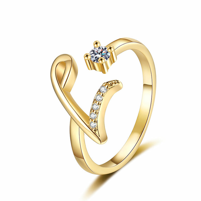 ⏳Časovo obmedzená zľava 50 %⏰Nastaviteľný trblietavý prsteň s iniciálami pre ženy💍