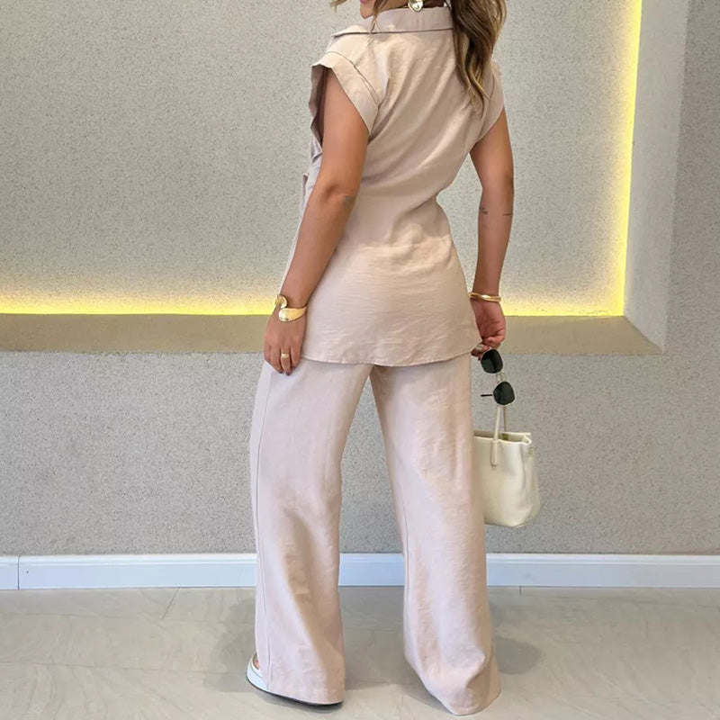 🌈Nowość na lato 2025-❤Elegancki top i spodnie casualowe