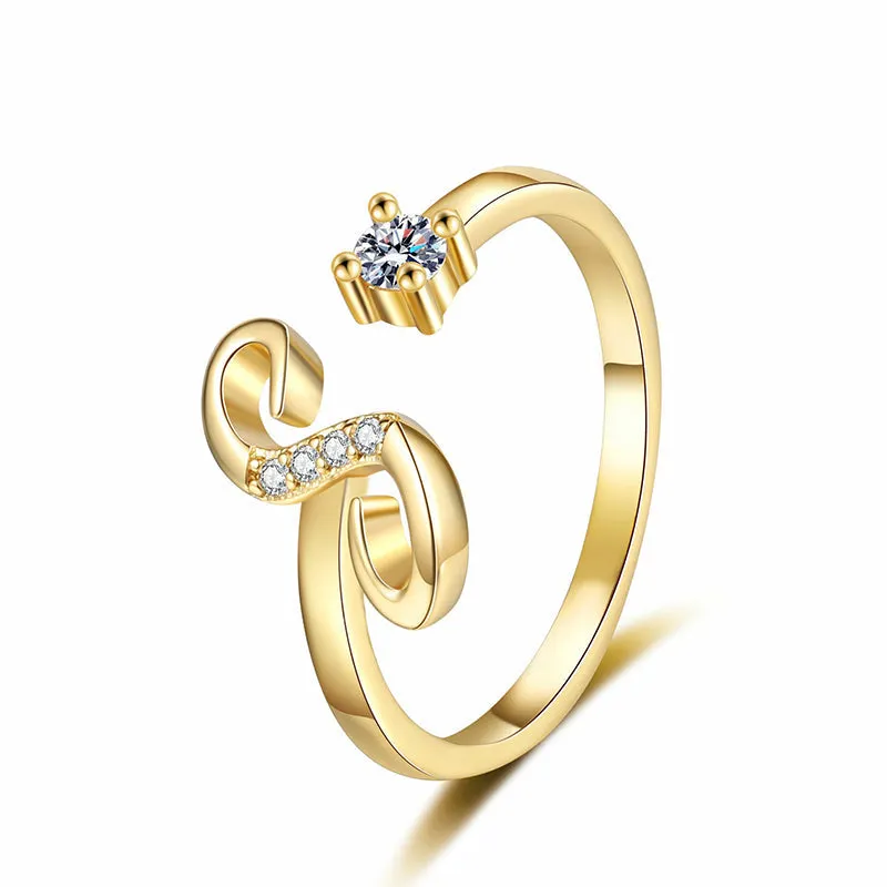 ⏳Časovo obmedzená zľava 50 %⏰Nastaviteľný trblietavý prsteň s iniciálami pre ženy💍