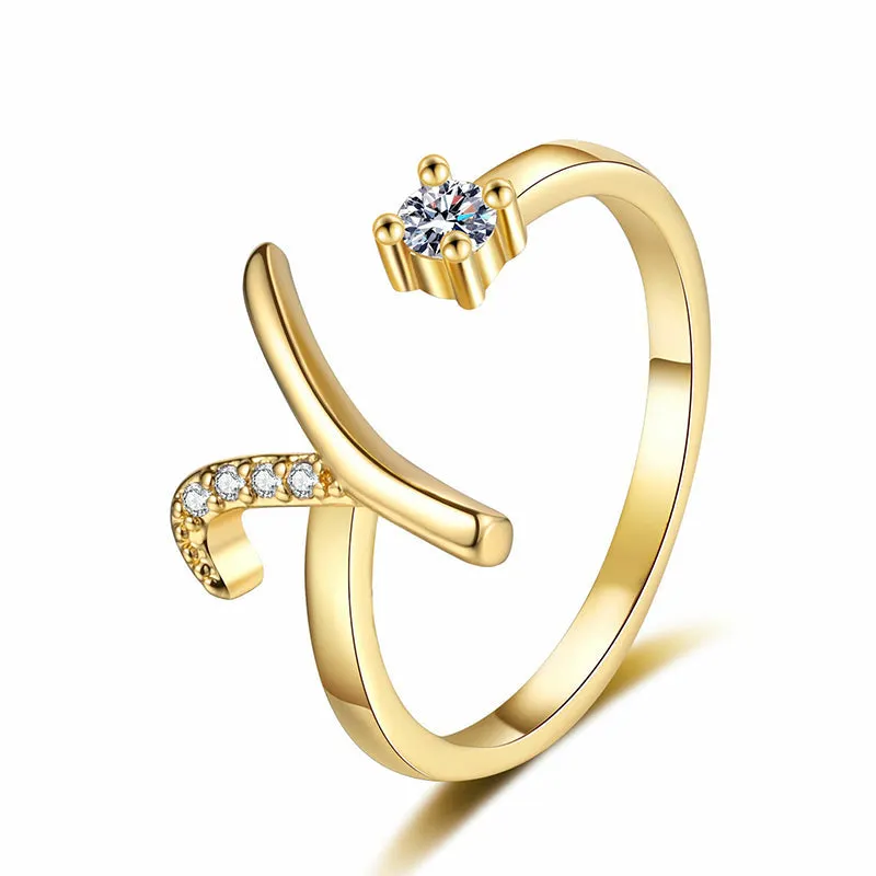 ⏳Časovo obmedzená zľava 50 %⏰Nastaviteľný trblietavý prsteň s iniciálami pre ženy💍