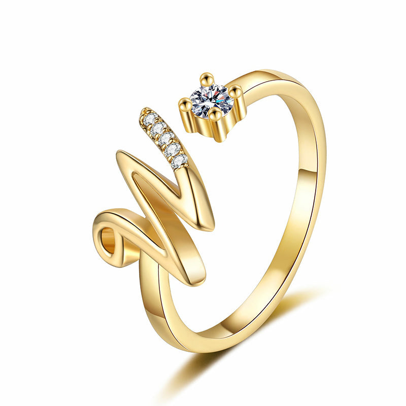 ⏳Časovo obmedzená zľava 50 %⏰Nastaviteľný trblietavý prsteň s iniciálami pre ženy💍