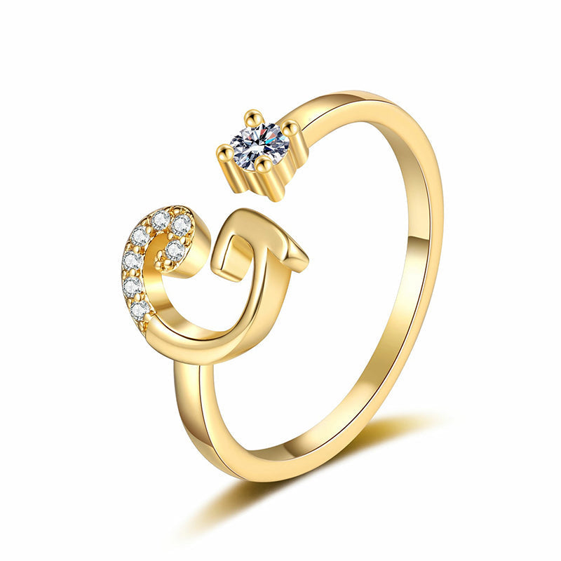 ⏳Časovo obmedzená zľava 50 %⏰Nastaviteľný trblietavý prsteň s iniciálami pre ženy💍