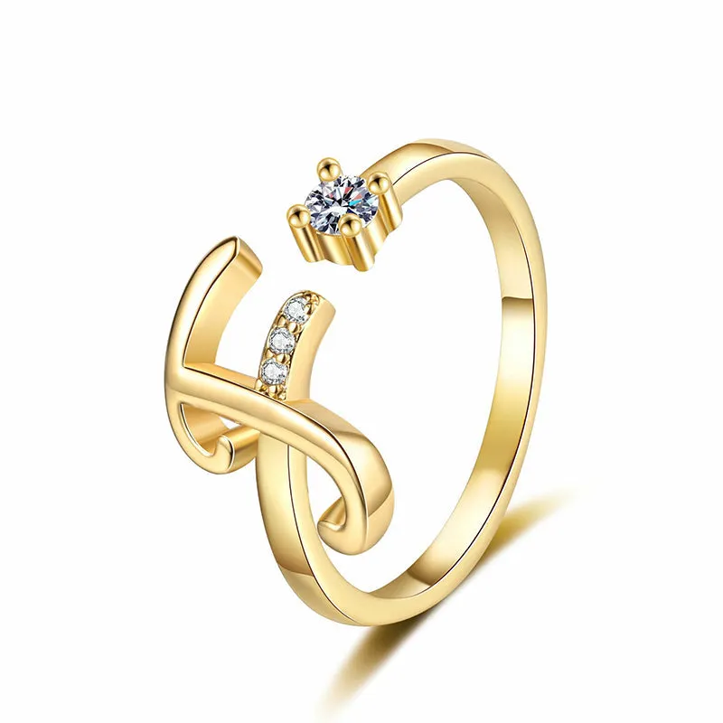 ⏳Časovo obmedzená zľava 50 %⏰Nastaviteľný trblietavý prsteň s iniciálami pre ženy💍