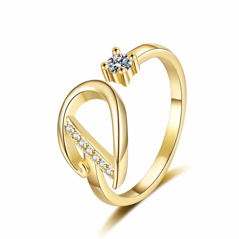 ⏳Časovo obmedzená zľava 50 %⏰Nastaviteľný trblietavý prsteň s iniciálami pre ženy💍