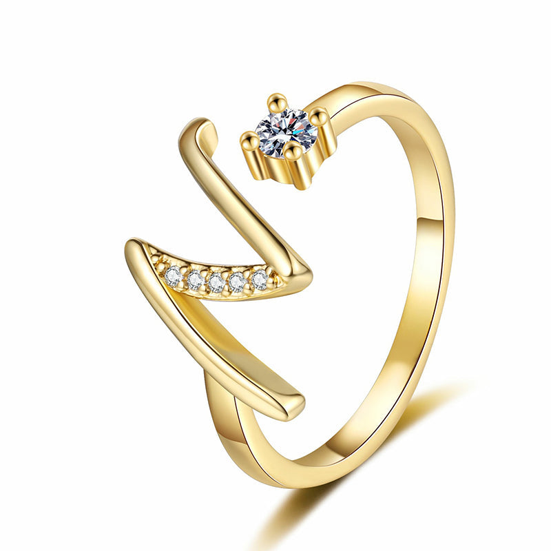 ⏳Časovo obmedzená zľava 50 %⏰Nastaviteľný trblietavý prsteň s iniciálami pre ženy💍