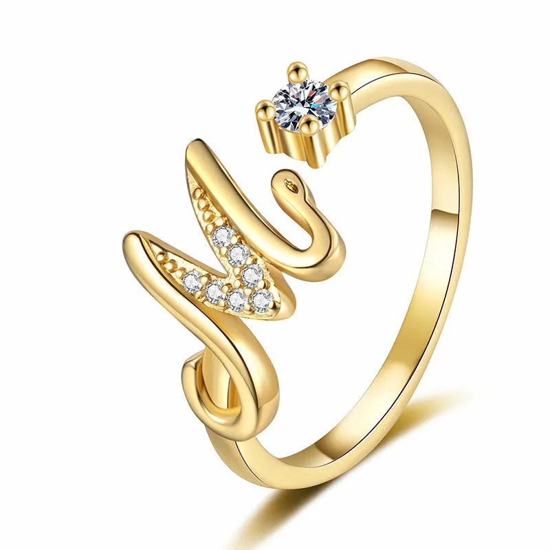 ⏳Časovo obmedzená zľava 50 %⏰Nastaviteľný trblietavý prsteň s iniciálami pre ženy💍