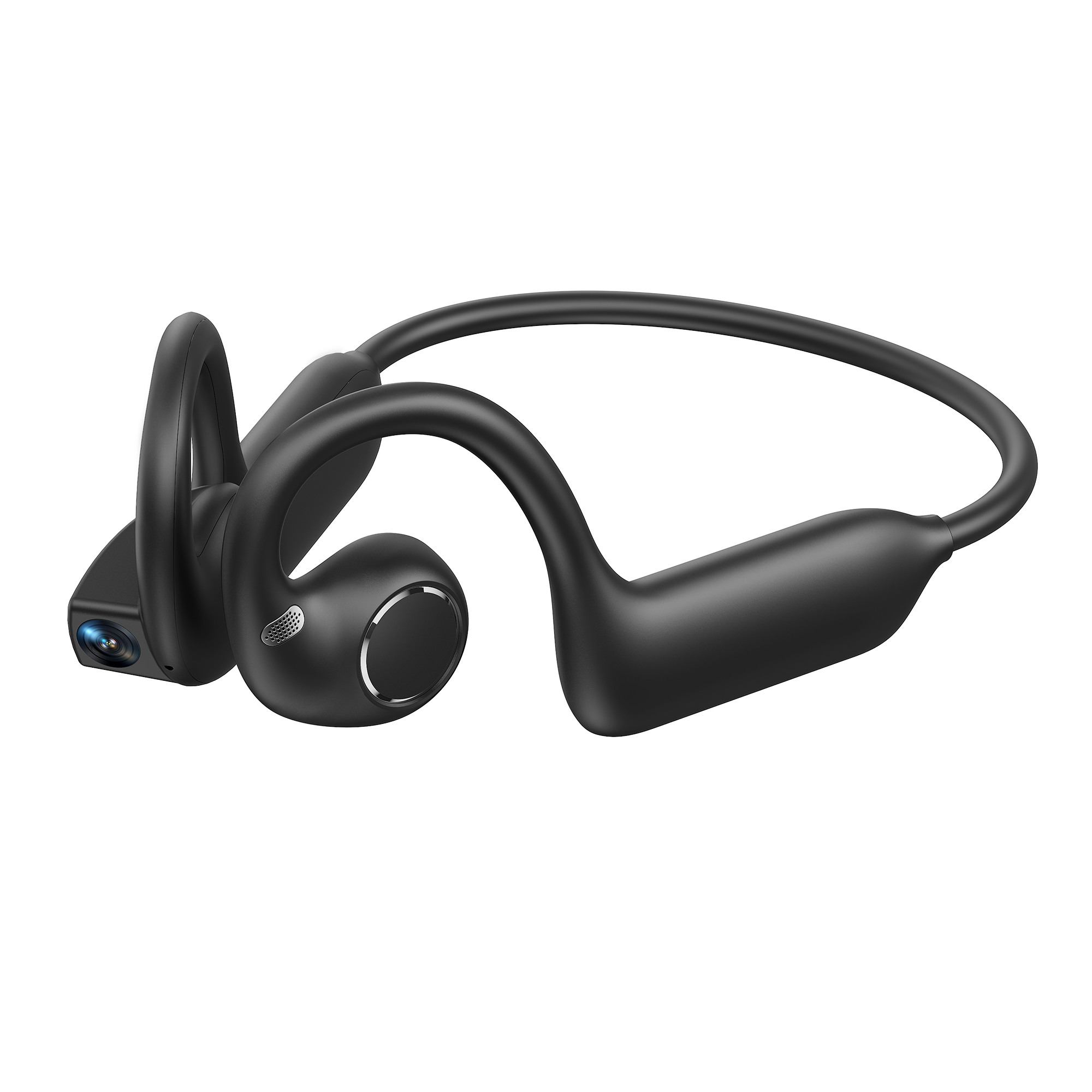 AI Smart Open-Ear Wearable with Camera & Audio
