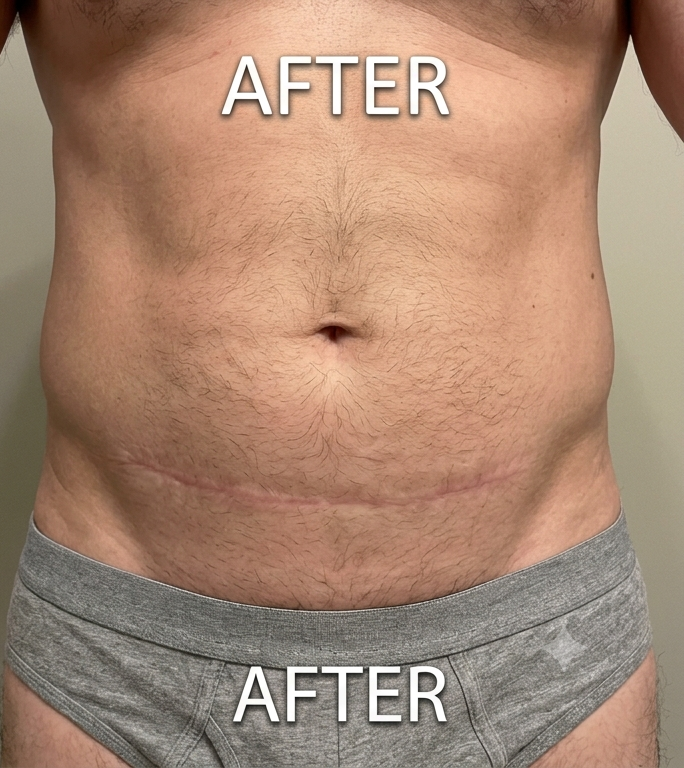 Abdominal surgery scar healing