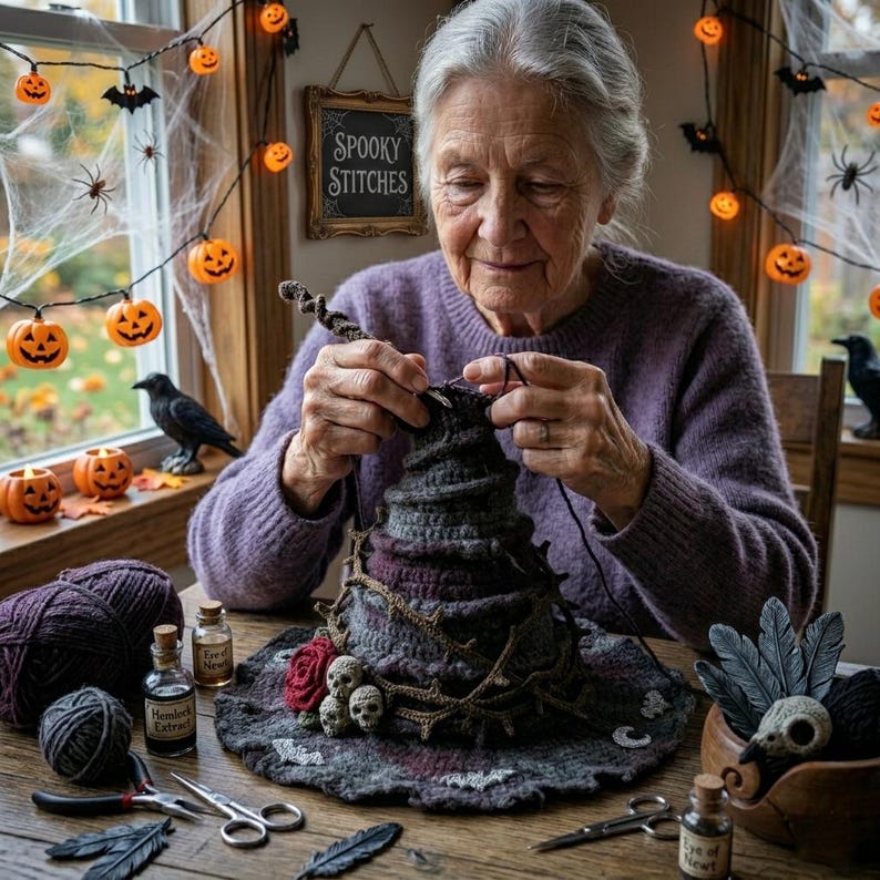 🎃 HALLOWEEN SPECIAL: ENJOY 50% OFF TODAY ONLY! Handcrafted Spooky Witch Hat