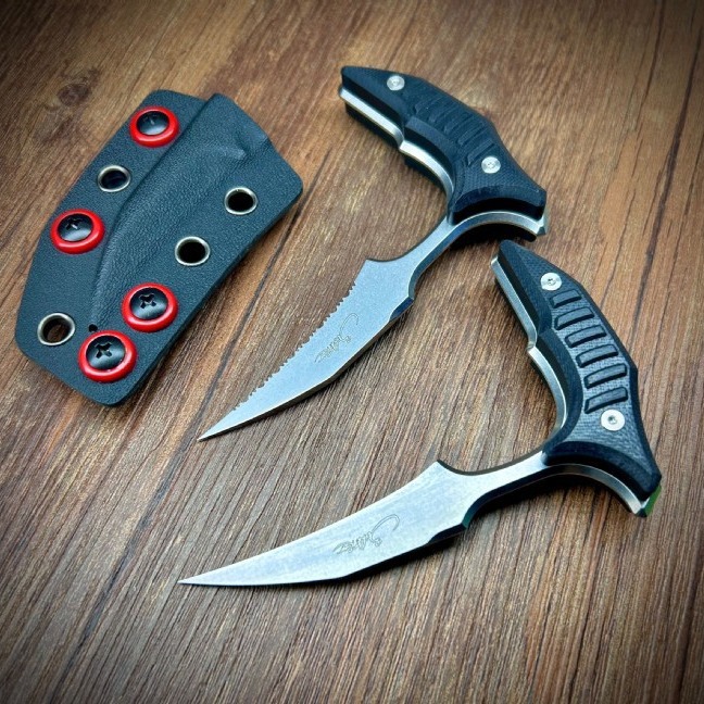One-piece steel high hardness claw knife