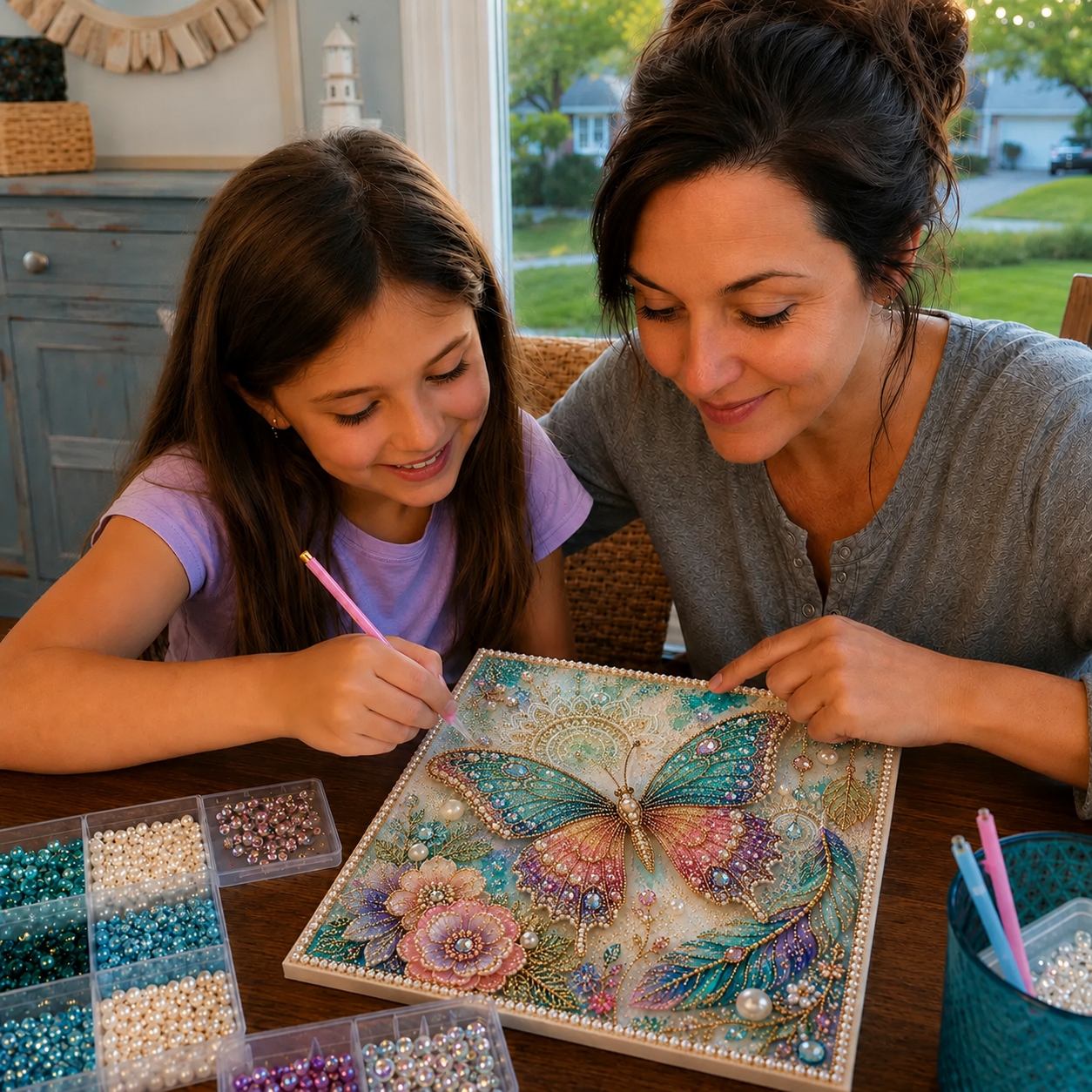 🔥【 Buy 2, Get 1 Free 】🔥 🌸 Garden Wings & Botanical Pearl Art DIY Kit ✨ – Relaxing DIY Craft to Create Stunning Nature Artwork