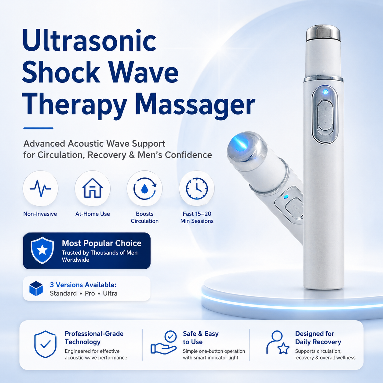 Last Day 0f The 50% Off Sale🔥Ultrasonic Shock Wave Therapy Massager——Restore Circulation. Relieve Deep Pain. Rebuild Male Confidence.
