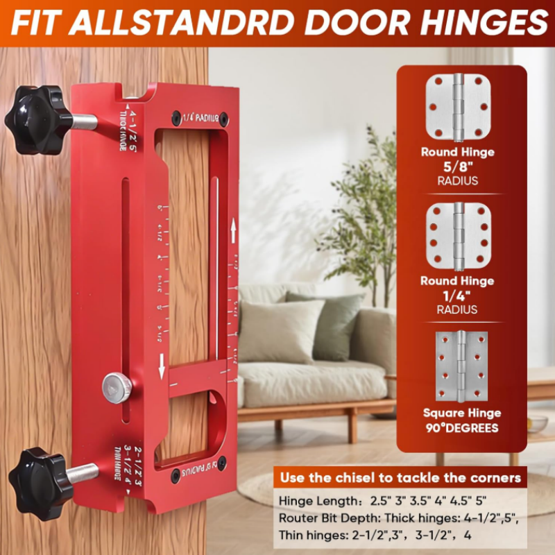🔥50% OFF NOW🚪Adjustable Door Hinge Mortise Jig Kit, Woodworking Locator Tool for Cabinet & Door Hinge Installation